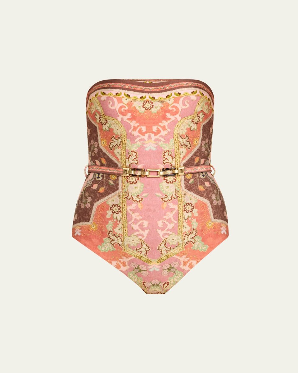 Wylie Belted Bandeau One-Piece Swimsuit